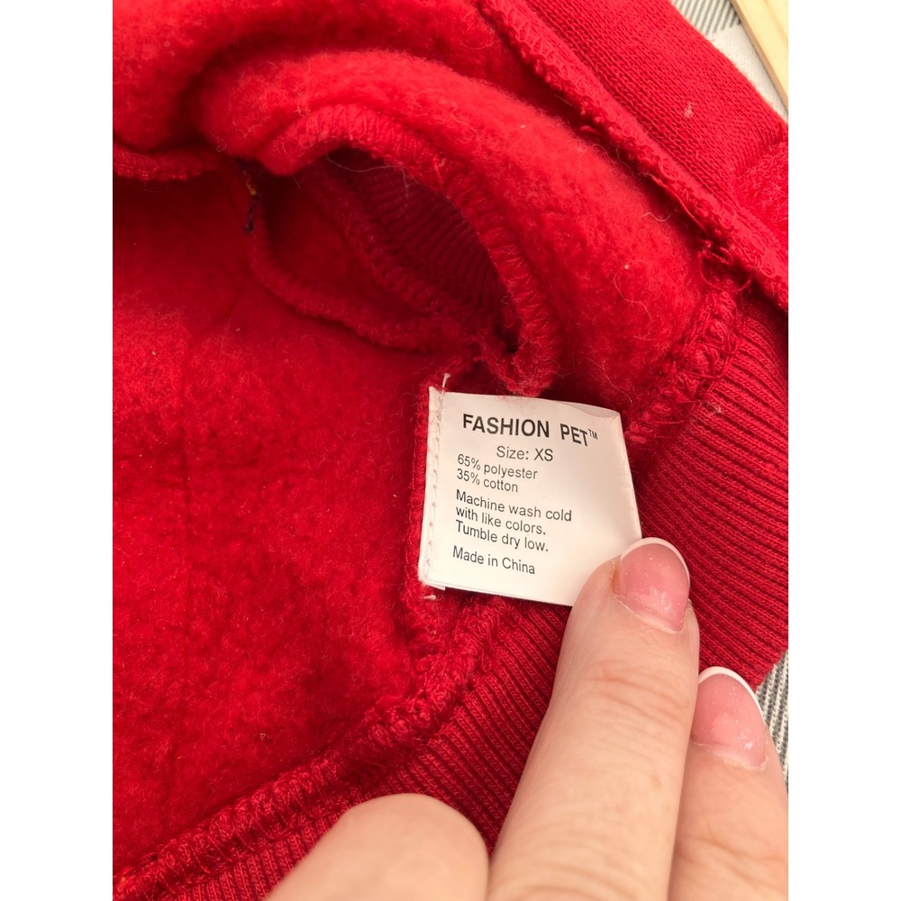 Fashion Pet Dog Hoodie XS Red Striped Sporty Fleece Sweatshirt 522RXS - Picture 7 of 13